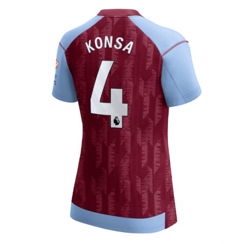 Fotbalové Dres Aston Villa Ezri Konsa #4 Dámské Domácí 2023-24 Krátký Rukáv